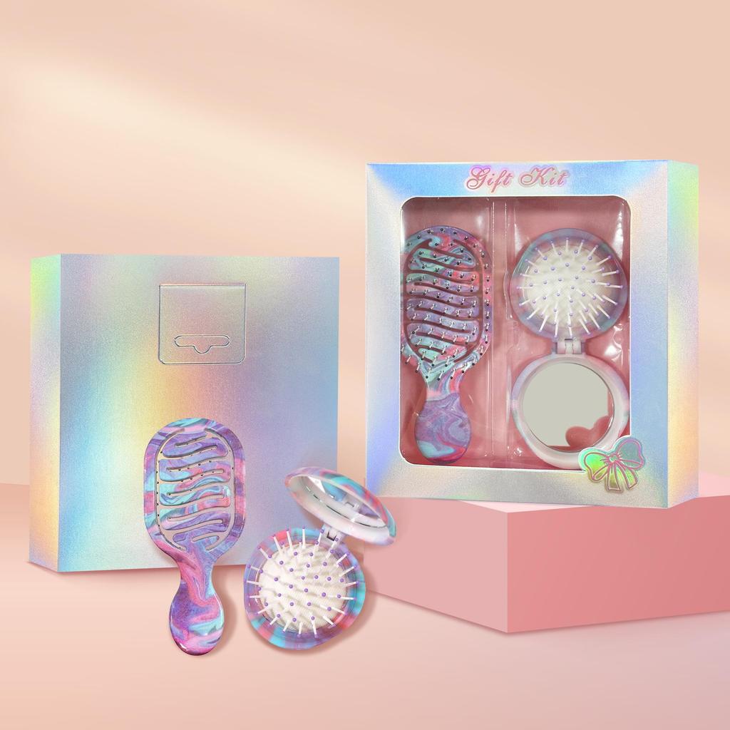 Special Water Transfer Mirror Comb Gift Set for Women and Children
