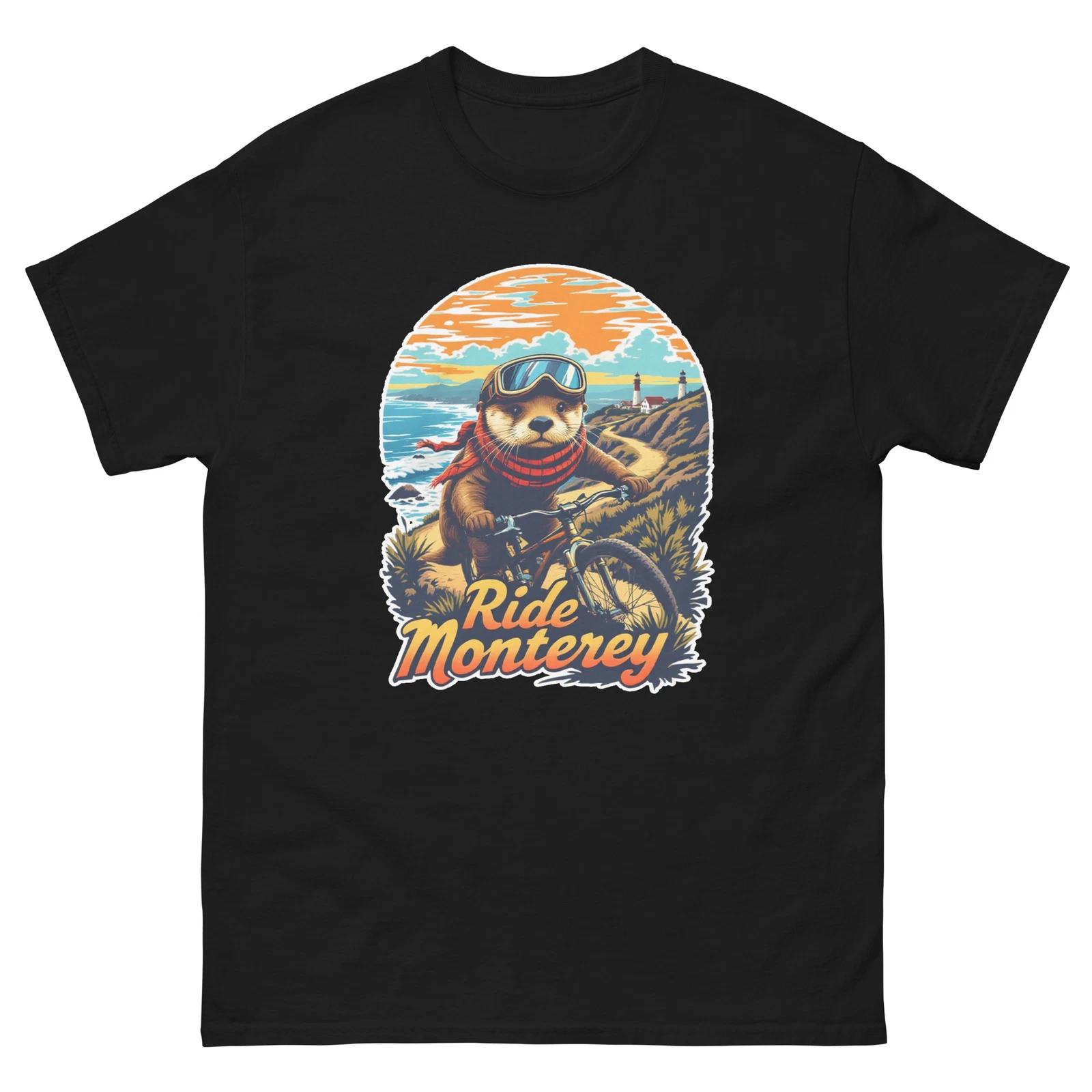Ride Monterey Sea Otter Fun USA Bike Cycling Animal T-Shirt M