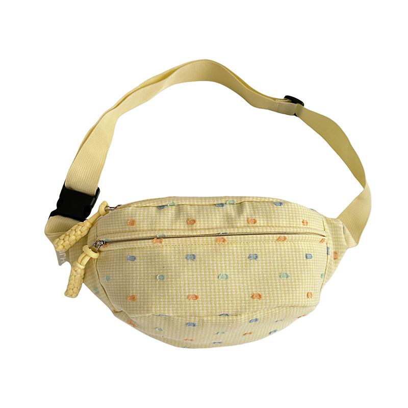 Dámská crossbody taška, sportovní náprsní taška, barevné bloky, ledvinka