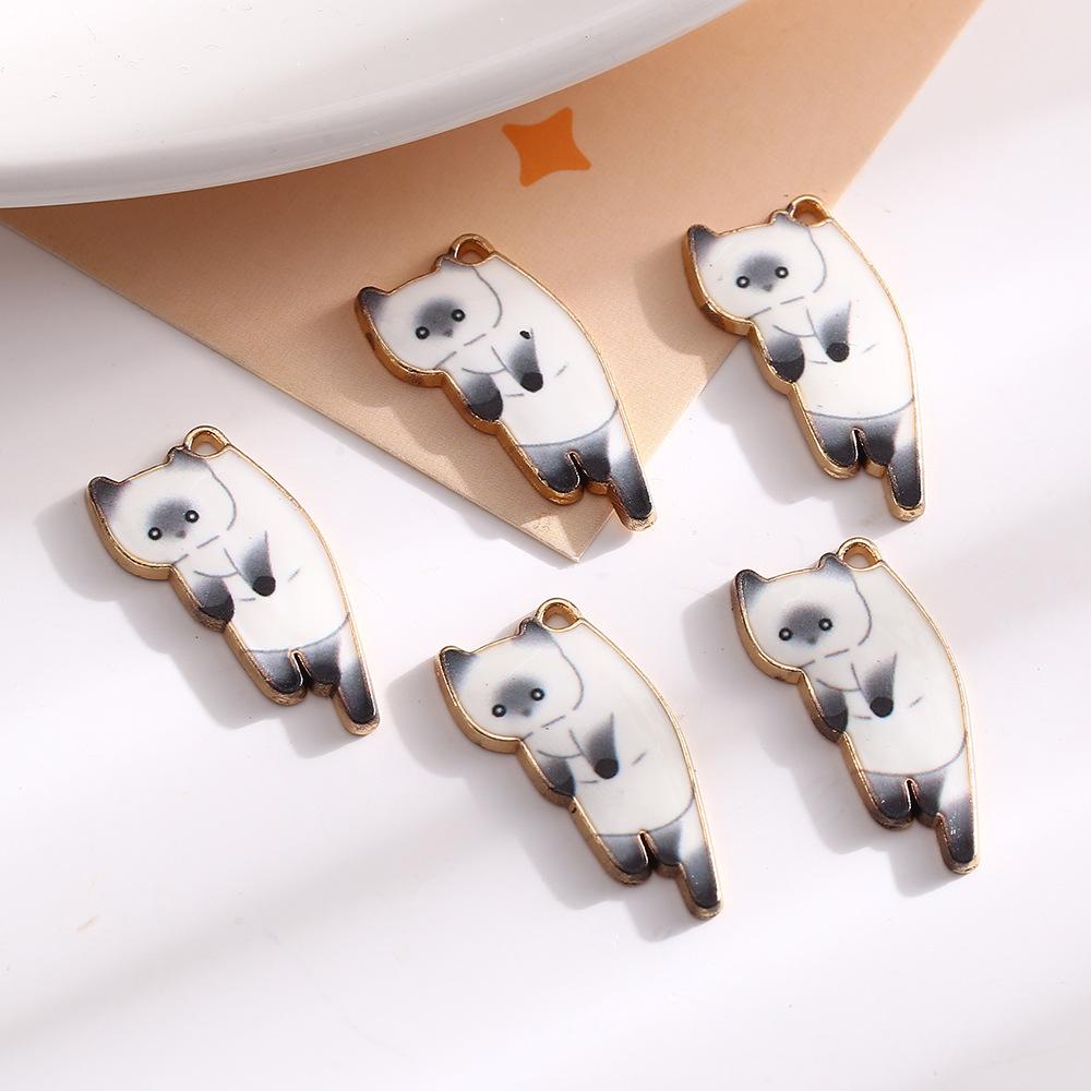 

Мультяшный милый сплав масляная капля кулон котенок подвижный хвост кулон DIY ожерелье брелок ювелирные изделия аксессуары