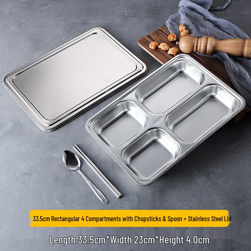 304 Stainless Steel Segmented Cafeteria Tray