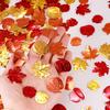 200 Pieces Fall Confetti, Thanksgiving Maple Leaves, Turkey, Pumpkin, Acorn Sprinkles Foil Metallic Table Scatter Confetti for Fall Party