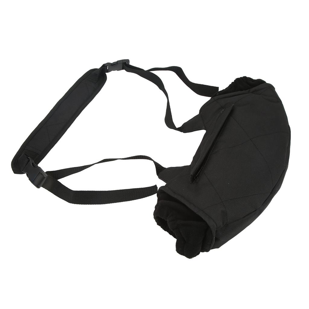 Heated Hand Muff Flannelette Thicken Hanging Design Electric Heated Waist Bag for Outdoor Hunting Black