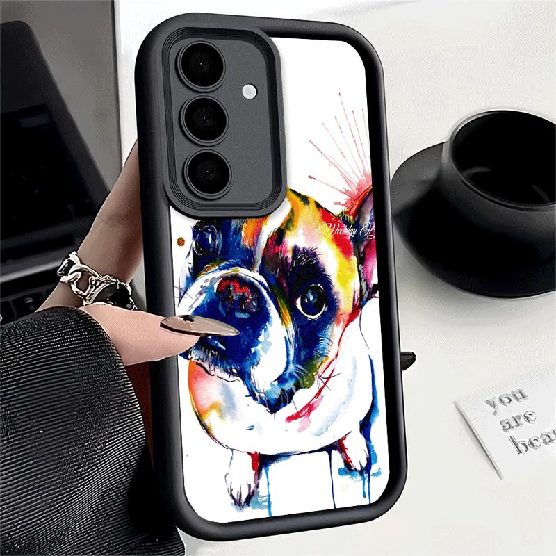 Phone Case for Samsung Galaxy A17 A16 A15 A14 A13 French Bulldog Dog Pug Design A56 A36 A26 A55 A35 A25 A54 A34 A24 A53 A33 A23