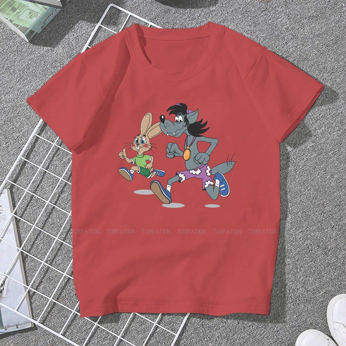 ZX Running Women Clothing Nu Pogodi Wolf Hare Russian Cartoon Female Tshirts Vintage Graphic Tops Tee Kawaii Girls Streetwear S