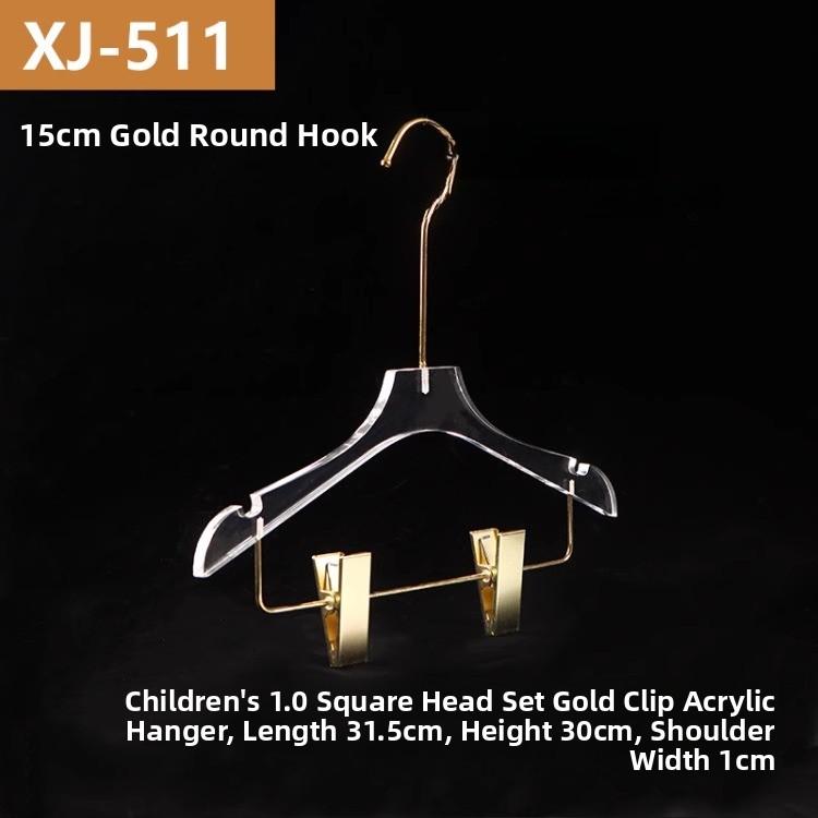 Acrylic Clothes Hanger Transparent Crystal Luxury Children's Women's Clothing Hanger Pants Clip for Clothing Store