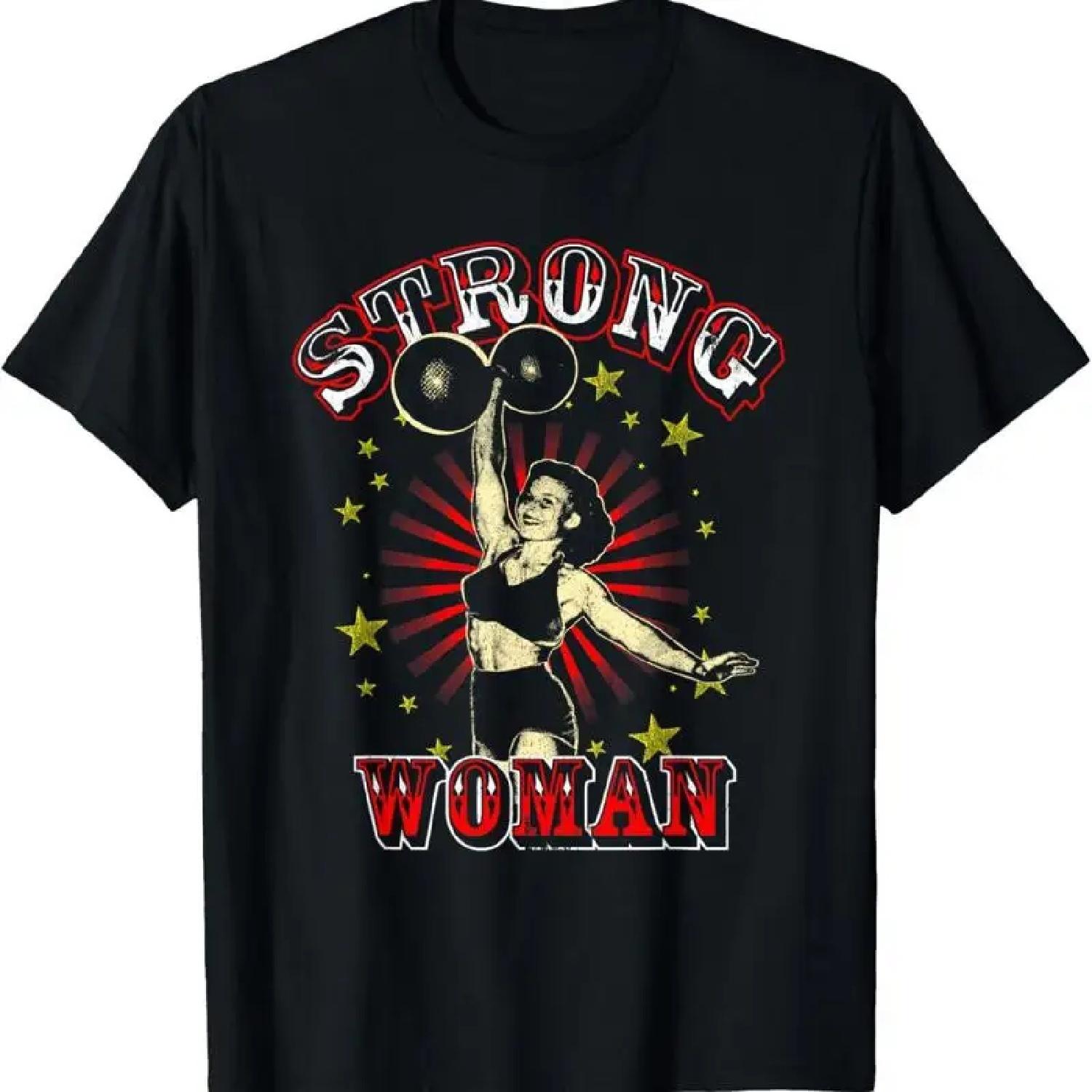 Strong Woman Circus Staff Costume Vintage Carnival Party T Shirt XXXXXL разноцветный