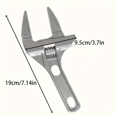 Multi Functional Bathroom Water Heating Wrench, Large Opening Aluminum Alloy Short Handle Adjustable Wrench, Water Pipe Faucet W