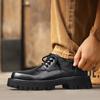 Pánské kožené boty se silnou podrážkou Klasické a všestranné černé Denní kancelářské venkovní Párty svatba obchodní boty zvyšující výšku