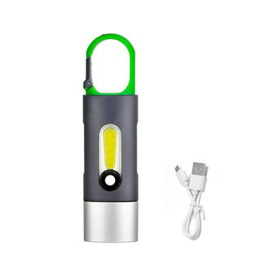 1 Set Keychain Flashlight 4-Gear High Brightness Tail Hook Waterproof Retractable Repair Work Handheld Flashlight Outdoor Equipment