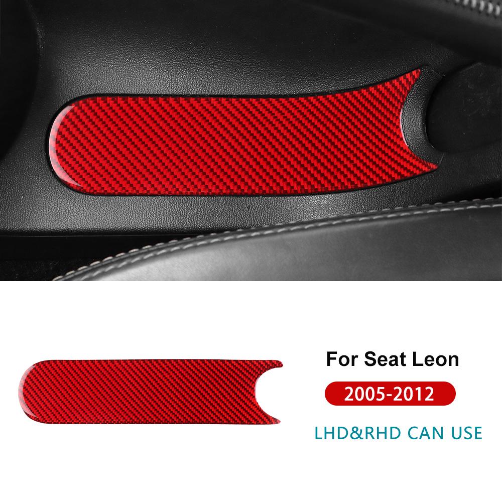Real Soft Carbon Fiber Sticker For Seat Leon MK2 2005 2006 2007 2008 2009 2010 2011 2012 Car Handbrake Panel Trim Accessories