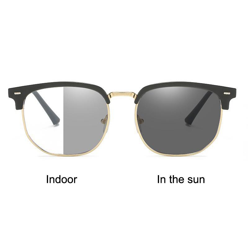 Photochromic Glasses Half Frame Anti Blue Sunglasses Eye Protection Computer Eyeglasses Eyewear For Women Men
