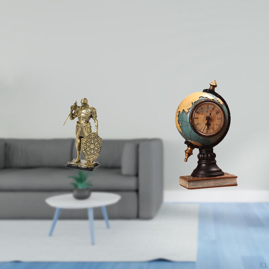 Nordic Knight Globe Resin Figurine Abstract Statue Modern Art Ornament Sculpture Desk Table