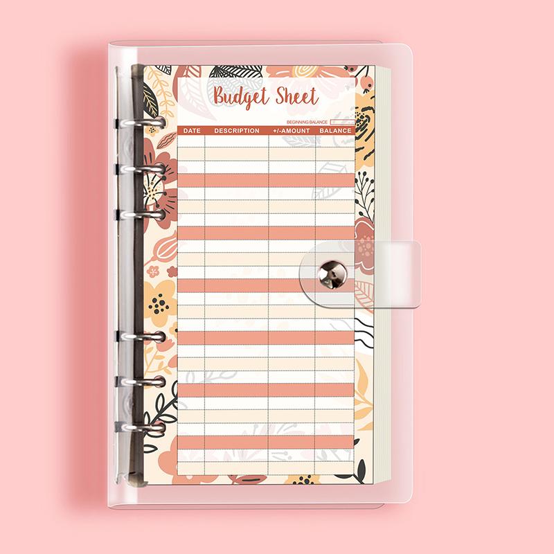 A6 Budget Planner Binder With 12 Budget Cards, 8 Ticket Pockets And Diy Stickers Portable Diy Notebook Savings Book