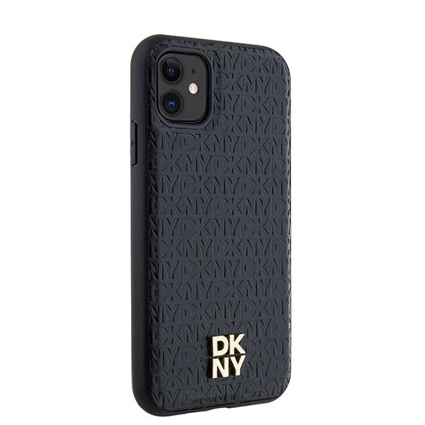 Dkny Dkhmn61Pshrpsk Iphone 11 / Xr 6.1Czarny/Black Hardcase Leather Monogram Pattern Metal Logo Magsafe