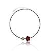 Jiang Yan Velvet & Agate Flower Beaded Necklace for Women - Japanese Korean Style, High-End Clavicle Chain.