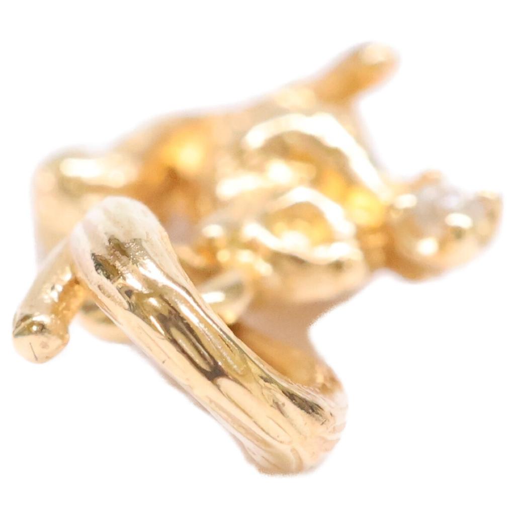 ete [Beautiful condition] K10 1P diamond squirrel motif Pendant top Yellow GoldUsed