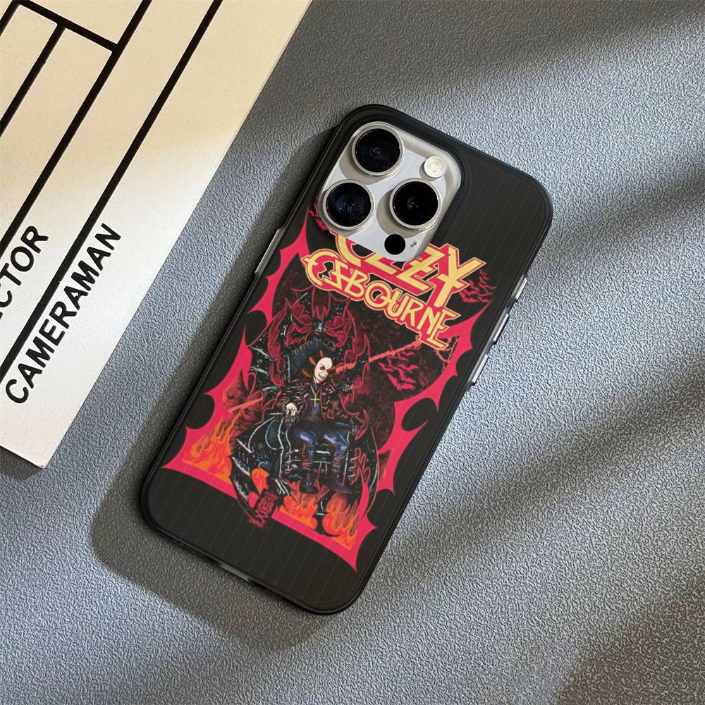 Retro Band O-Ozzy O-osbourne Fashion Corrugated Stripe Phone Case For IPhone 17 16 15 14 13 Pro Max Plus Pro Shockproof Cover