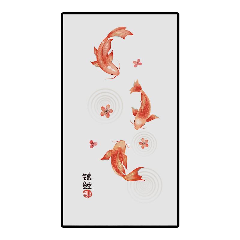 Klassische Landschaft im chinesischen Stil Buntglasfolie Verdunkelnd Selbstklebende Glasaufkleber Statisch haftende Sichtschutz-Fensterfolien