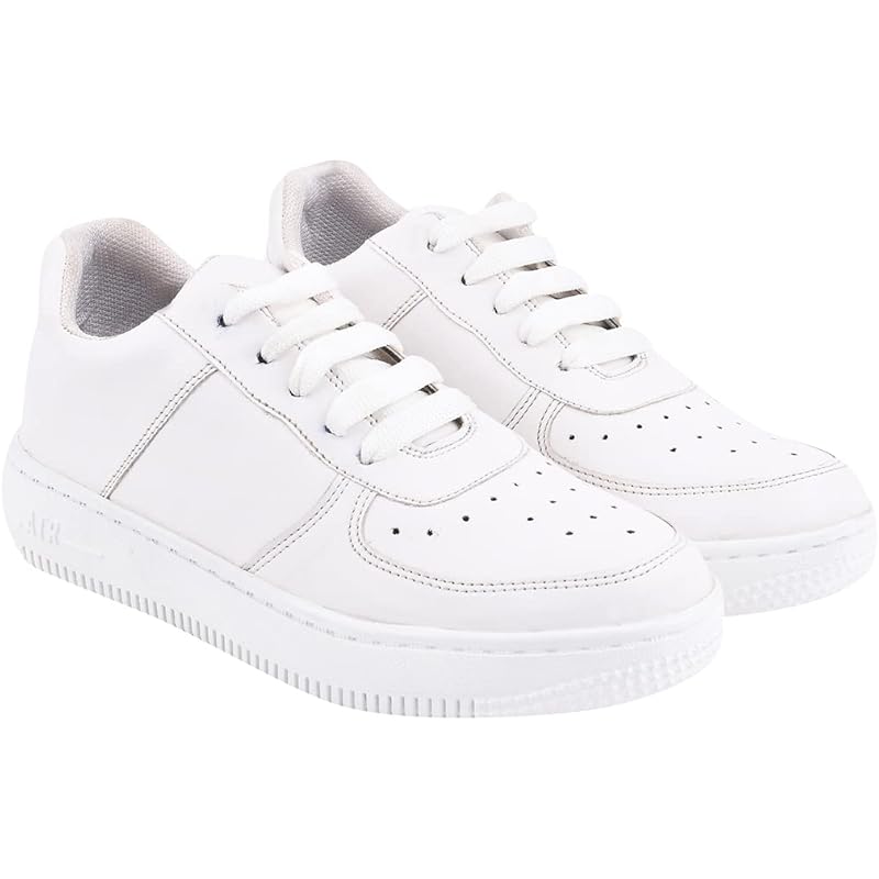 Women'S Platform Sneakers Colorblock Lace-Up Trainers With Thick Soles Fashion Casual Walking Shoes White-Eu36