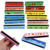 Random Mixed Style Colorful 1/3/5PCS Wooden Harmonica 16-Hole Cute Cartoon Pattern Woodwind Music Instrument Teach Accessory ZYF