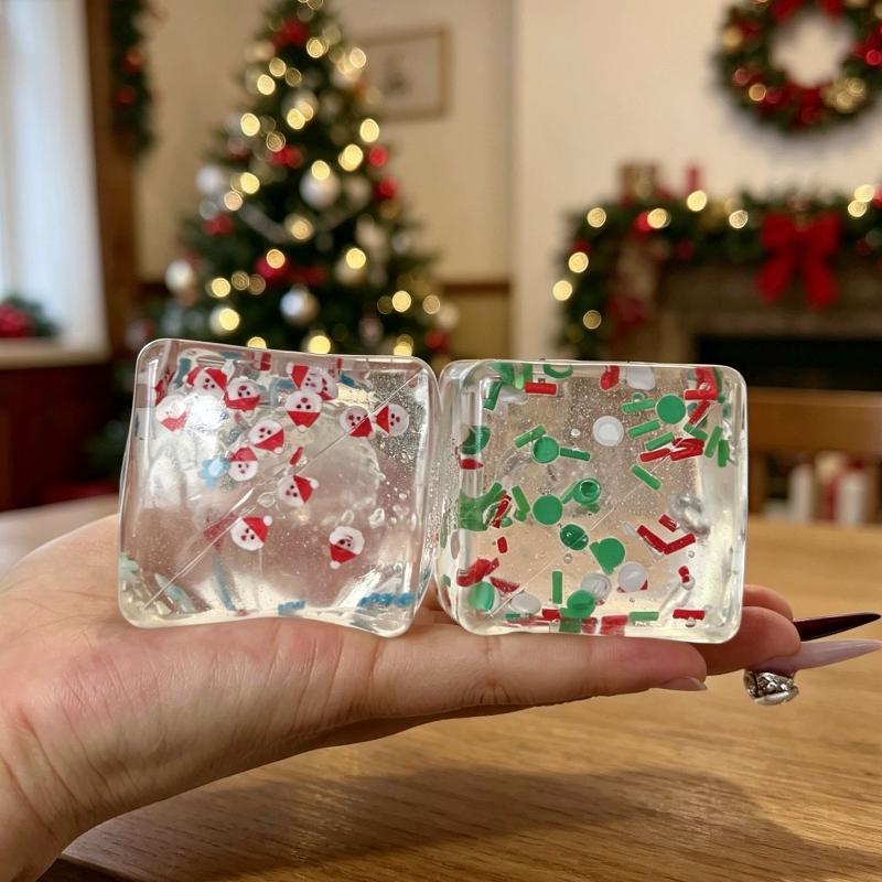 Christmas Maltose Ice Cubes Squeezable Gaint Sensory Stress Ball, Novelty Anxiety Relief Fidget Toy For Adults & Desk