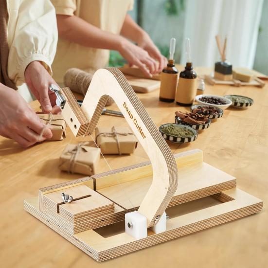 Wooden Soap Cutter Adjustable Single Wire Soap Slicer Professional Handmade