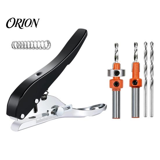 Precision Drilling Hardware Single Hole Puncher, Adjustable 3 in 1 Edge Woodworking Tool, Three One Carpentry Pliers Handheld Punching Machine for DIY