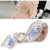 Diamond Ribbon, Dazzling 2.5cm DIY Diamond Mesh Wrap Roll Crystal Rhinestones Chain Trim Ribbon Decoration (Sapphire Blue Stone + Gold Bead Chain)