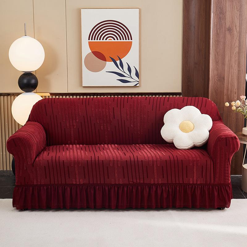 Thickened Skirt Sofa Cover Three-color Three-dimensional Jacquard Sofa Cover Four-season Universal Sofa Cover