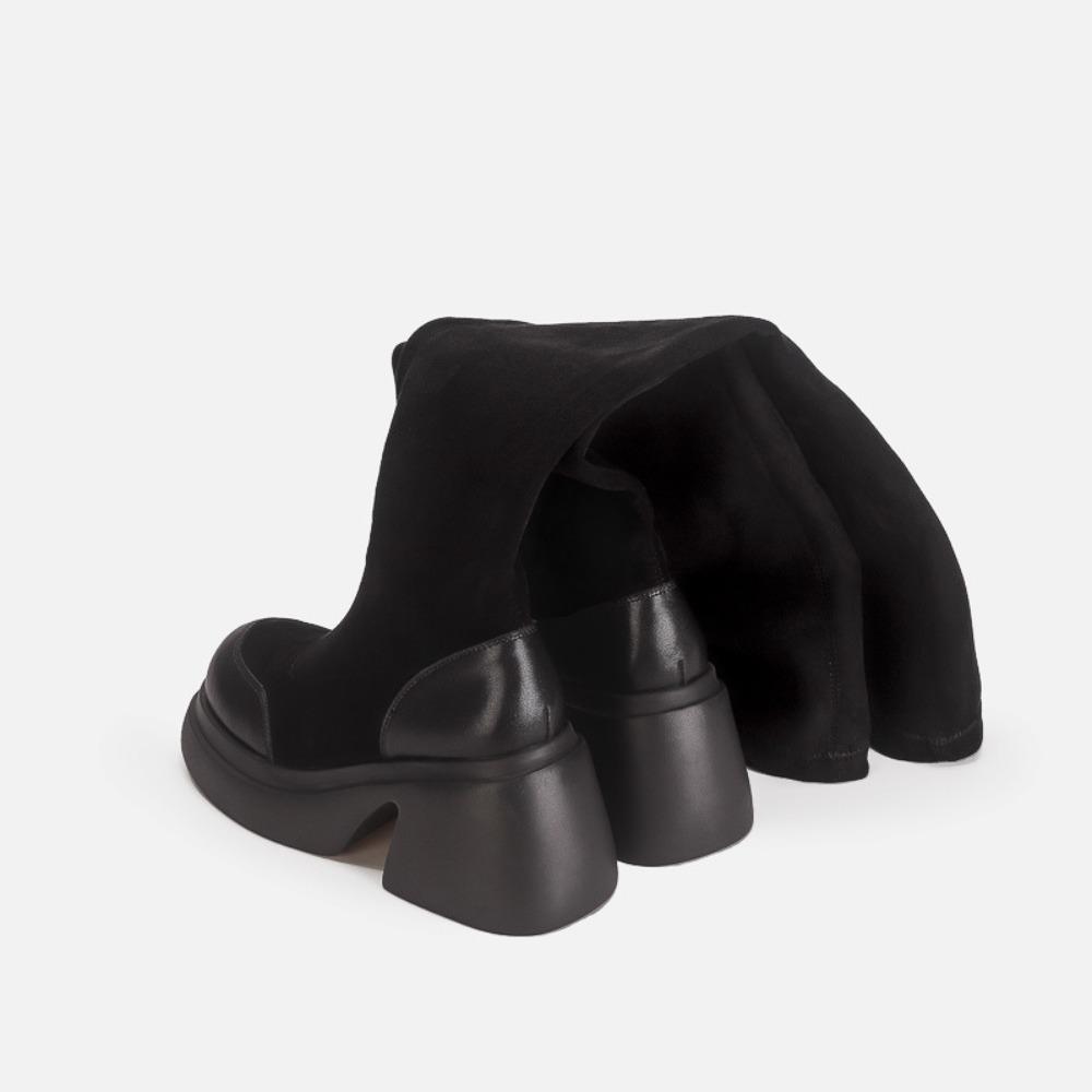 Long Women Boots Winter New Thick Soled Heightening Boots Women's High Boot Thick-soled Over Knee Elastic Boots Suede