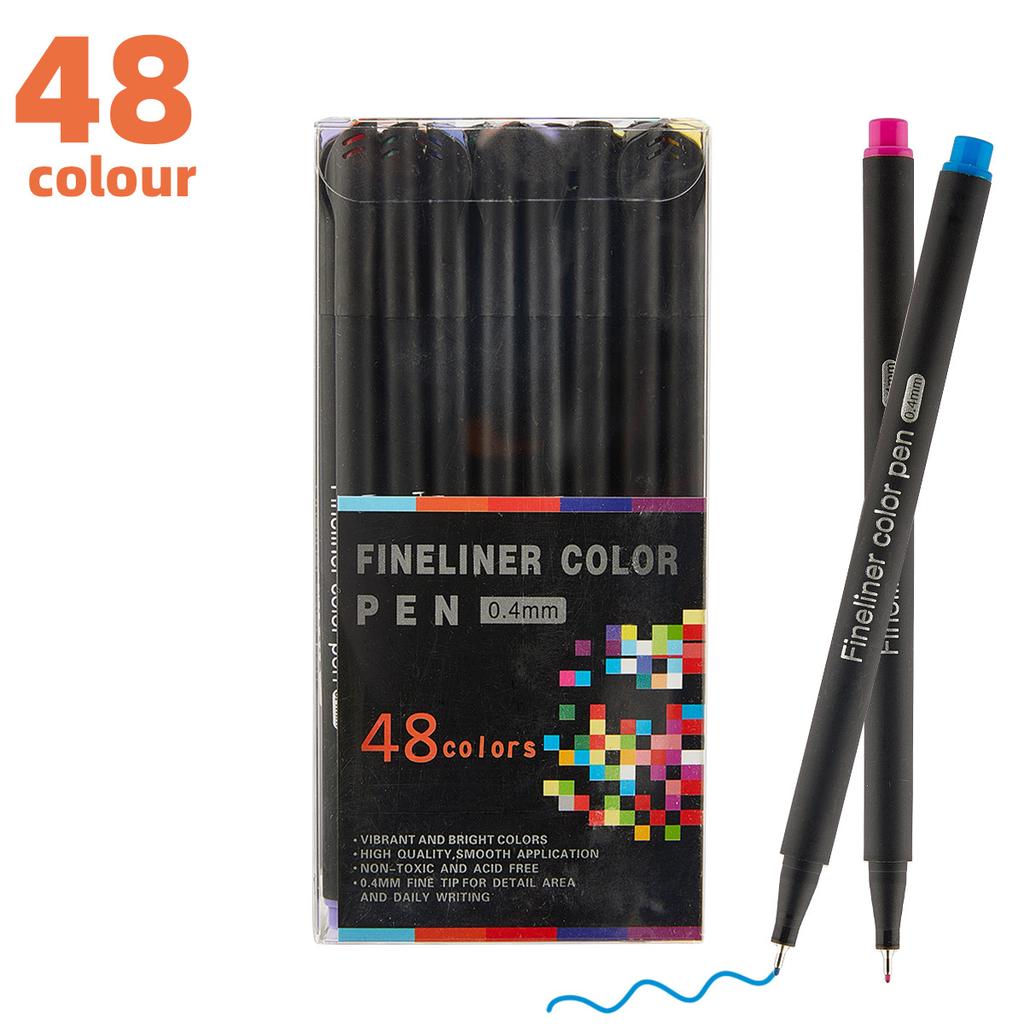 12/36/48/60/100 Colors Fineliner Color Pen Set 0.38mm Colored Sketch Drawing Pen Fine Point Marker Perfect for Journal Note Taking