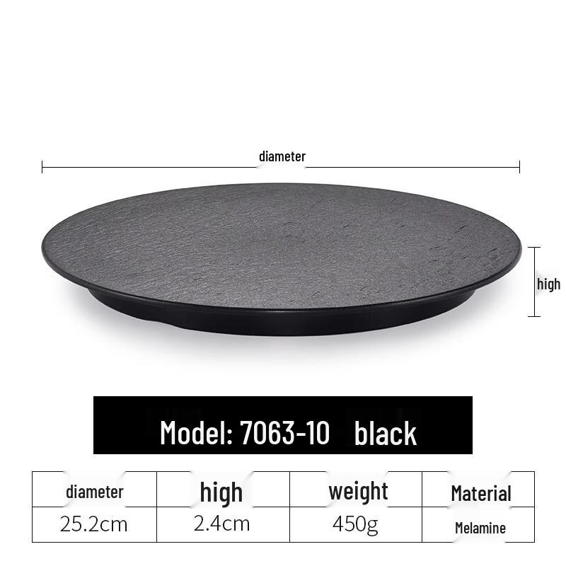 Japanese Style Black Melamine Plate