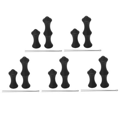 5 Sets Bowstring Tabs Guard Soft Silicone Archery Fingers Protector with Mounting Pin for Outdoor
