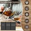 3Pcs Coffee Bean Storage With Bamboo Lid Style Metal Coffee Tea Sugar Container Tea Can Kitchen Storage Jar Kitchen Supplies New