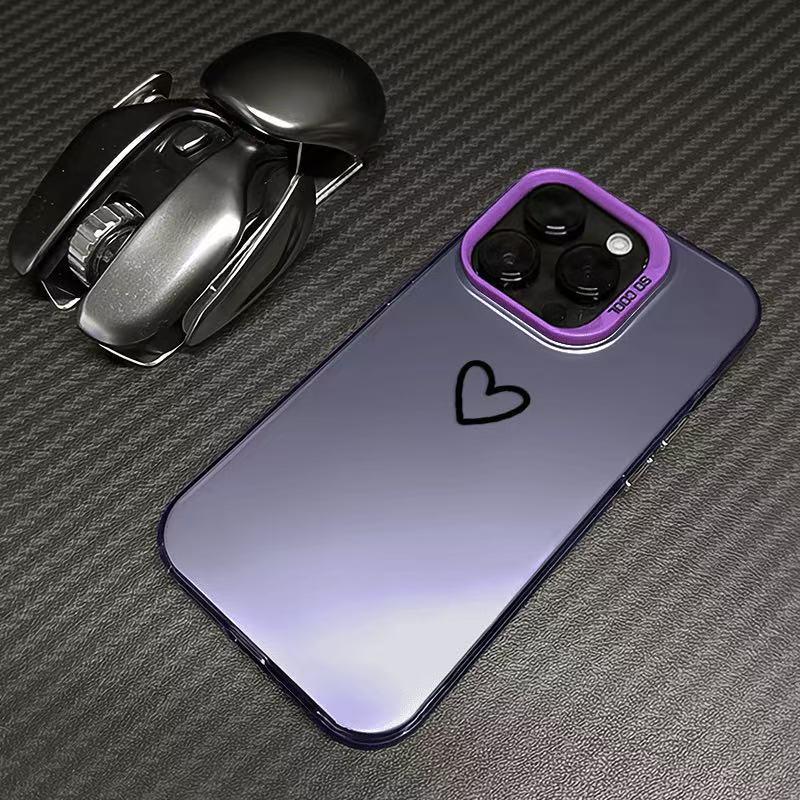 Simple Heart Case for iPhone 17/16/15 Pro Max/14/13 Pro/12 - Compatible with European & American Models