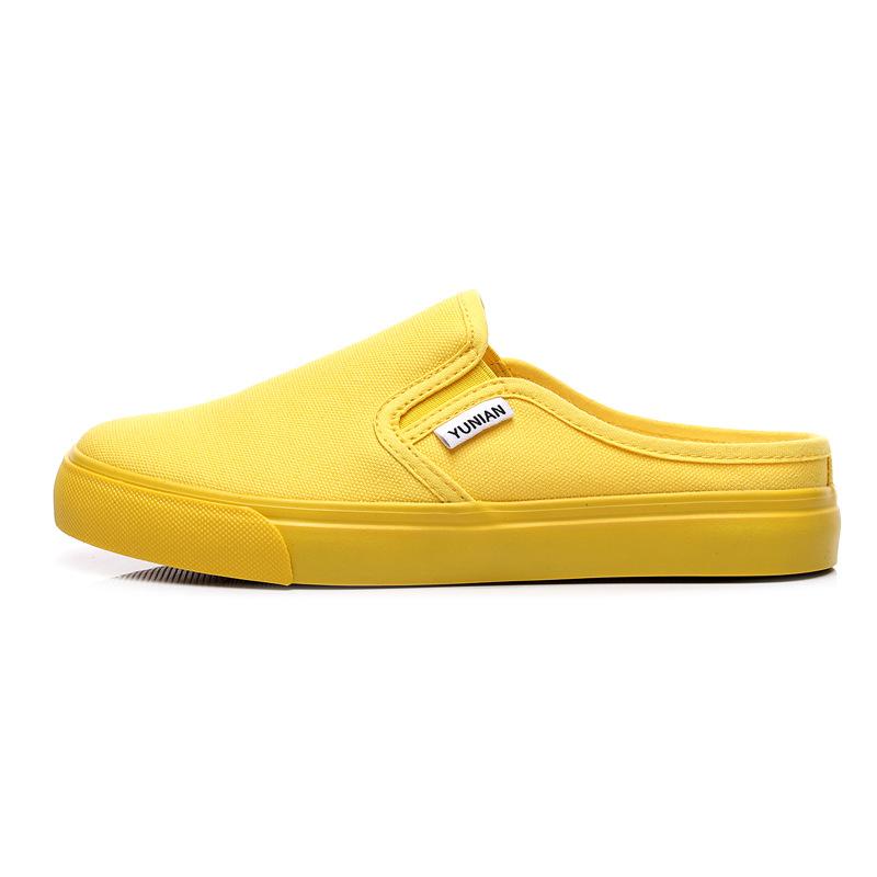 

Весна-лето, полутапочки, мужские парусиновые туфли, плоская подошва, низкая помощь, молодежная высококачественная мужская повседневная обувь, мужские кроссовки 7 жёлтый