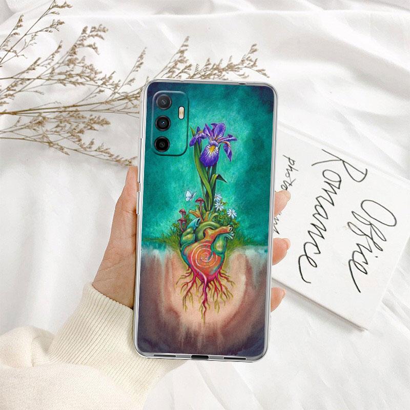 Calm Heart Art Transparent Phone Case for Motorola Moto G40 G04 G05 One Ace Action  Fusion + Plus Hyper Macro Vision Zoom