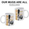 1pc 11oz Double-Sided Printed Mug for Beer Fans, Clean White Ceramic Drinkware