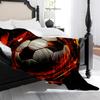 1pc Soccer Ball Print Flannel Blanket - High Weight Soft Warmth, Light -Friendly All-Season Throw for Sofa, Bed, Office & Travel