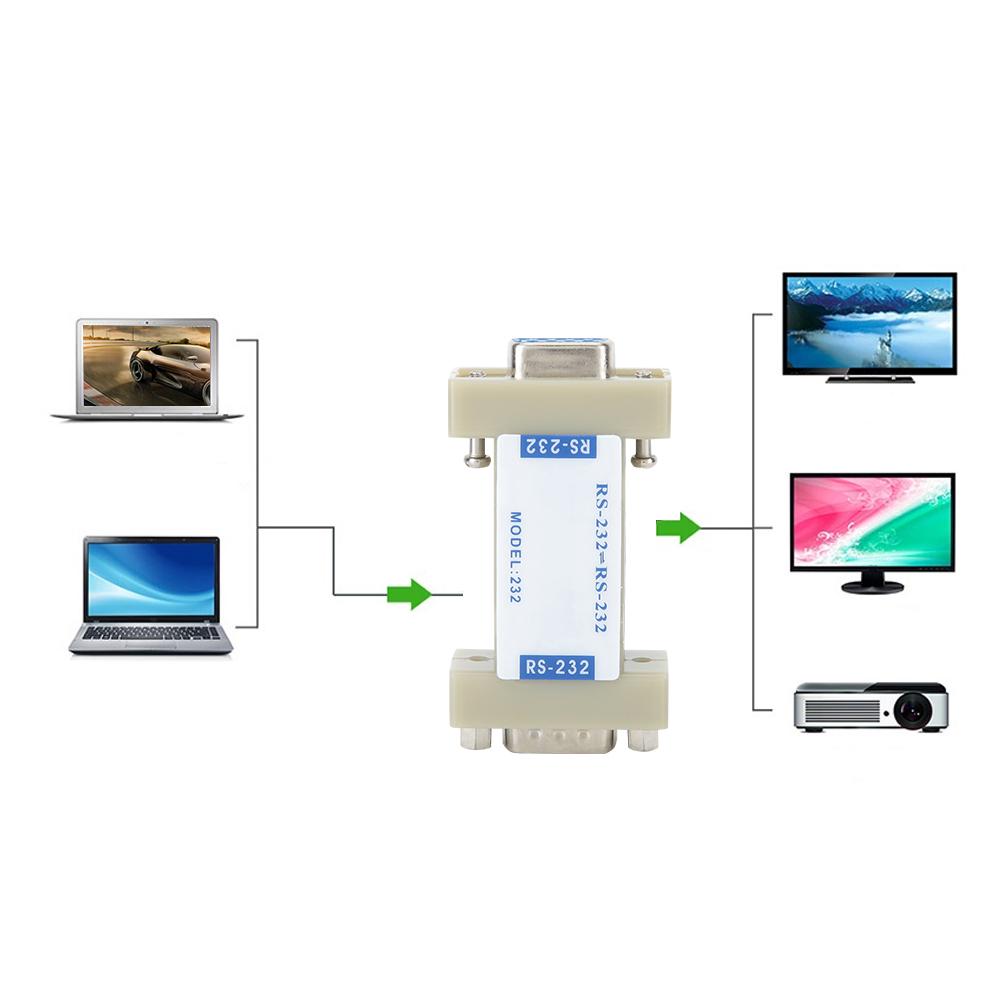 Asynchronous Full Duplex Transparent RS232 To 232 ABS Optoelectronic Isolator with DB9 Connector