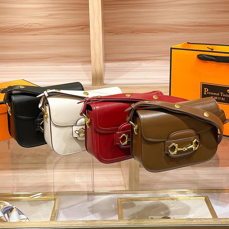 Ledertasche Damen neu Achsel vielseitig 5 Satteltasche einzelne Schulter Umhängetasche Pferde-Schnalle Tasche