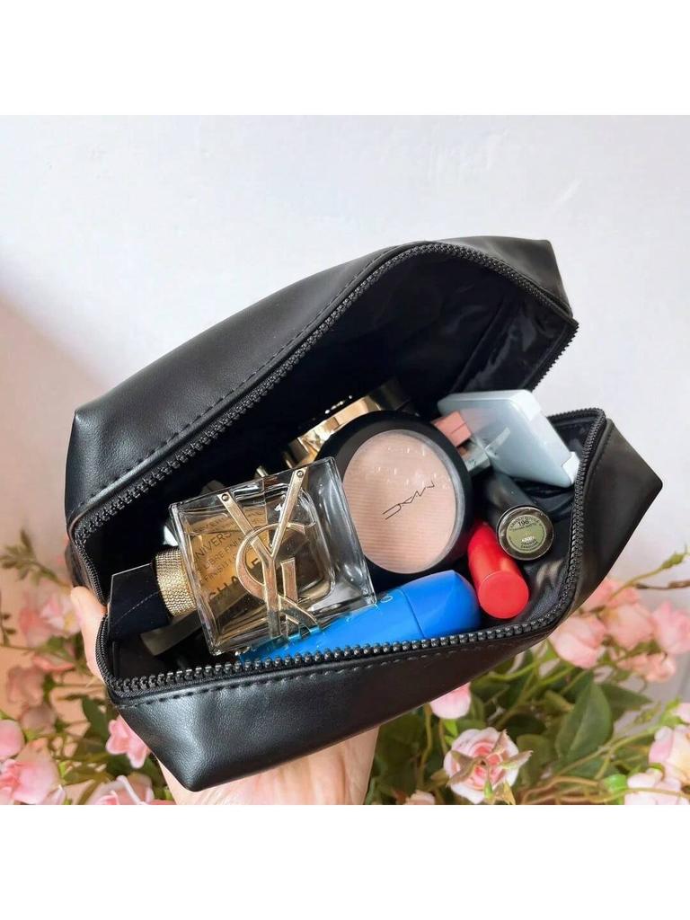 Luxus YSL Blumen-Clutch - Schwarzer Sternenprint Make-up Tasche für Damen, Geräumig & Wasserdicht, Elegantes Geschenk für Feiertage & Feiern