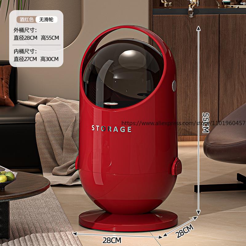 Updated Premium Trash Bin with Lid Rolling Wheels Stylish Design for Home Living Room Kitchen Bedroom No Bending