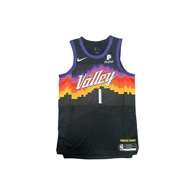 Nike Devin Booker Phoenix Suns City Edition The Valley Loose Comfortable Breathable Basketball Jersey Unisex Jersey Black CN1627-010