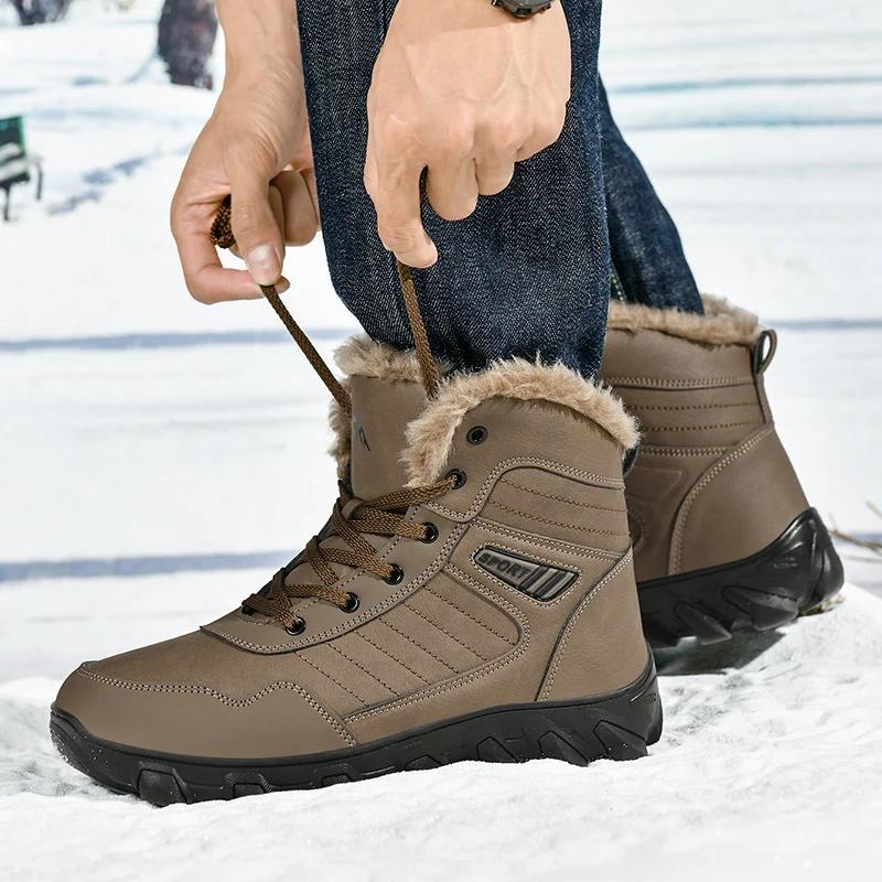 Männer stiefel 2024 neue Winter Hausschuhe Warme Männer Schuhe Wasserdicht Rutschfeste Plüsch Turnschuhe Männlichen tenis schuhe Stiefel Männer Turnschuhe winter