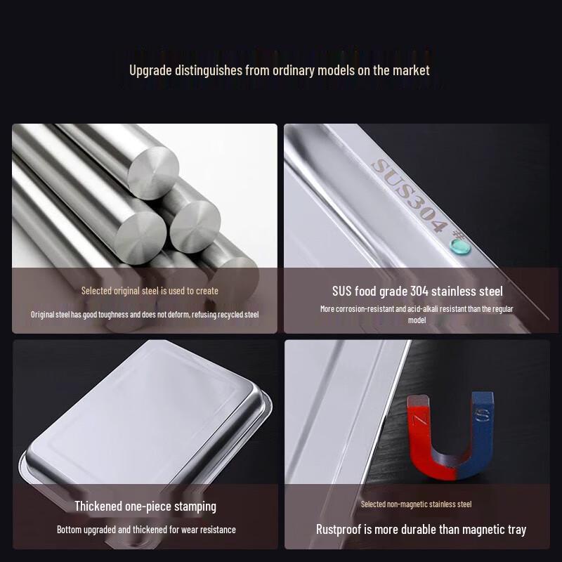 Shengjia 304 Stainless Steel Rectangular Serving Tray