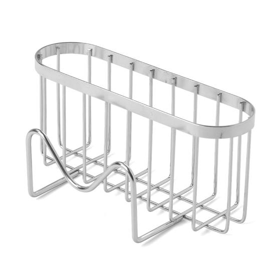 Sponge Holder Kitchen Sink Caddy Strong Load-bearing Hollow Design Easy To Install Self Draining Sink Caddy Organizer Rack