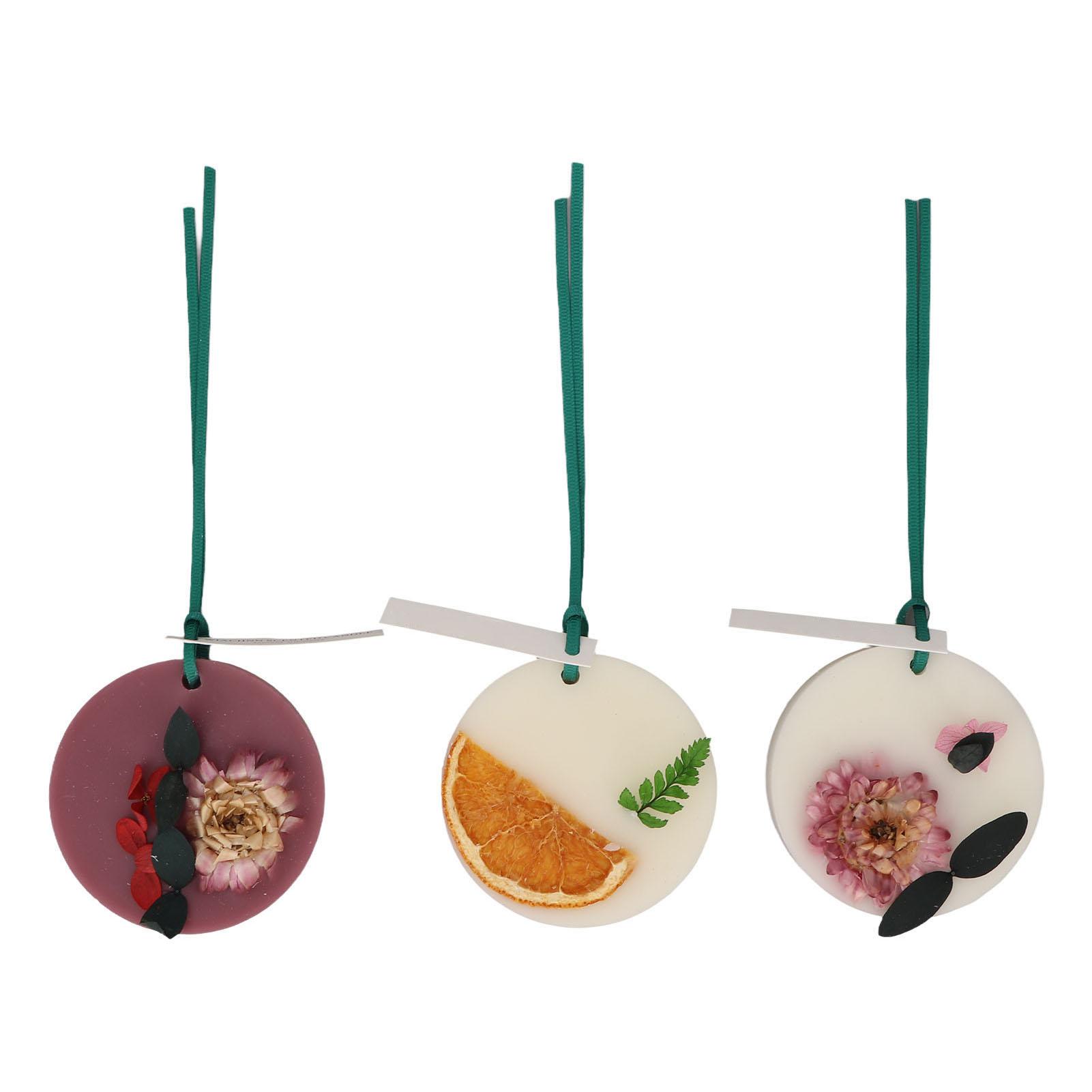 

3pcs Wardrobe Aromatherapy Wax Long Lasting Solid 7.5cm Diameter Safe Dried Floral Odor Removal