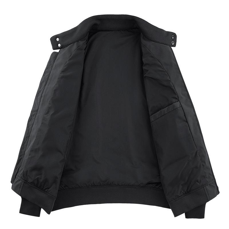 Autumn and winter new men's simple stand-up collar jacket soft and skin-friendly casual waterproof, windproof, anti-wrinkle and warm